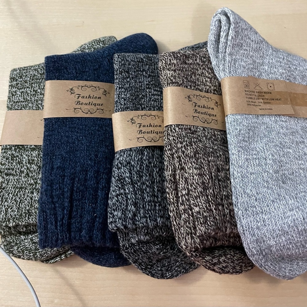 5 Pairs  Women's Knit Winter Socks